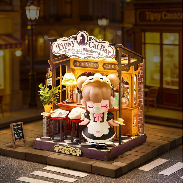 Robotime Tipsy Cat Bar DIY Miniature House