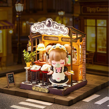 Robotime Tipsy Cat Bar DIY Miniature House