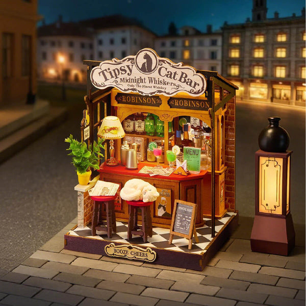Robotime Tipsy Cat Bar DIY Miniature House