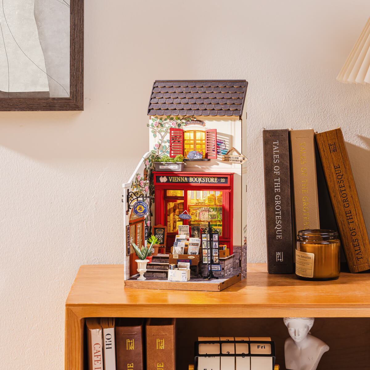 Robotime Vienna Bookstore DIY Miniature 3D House