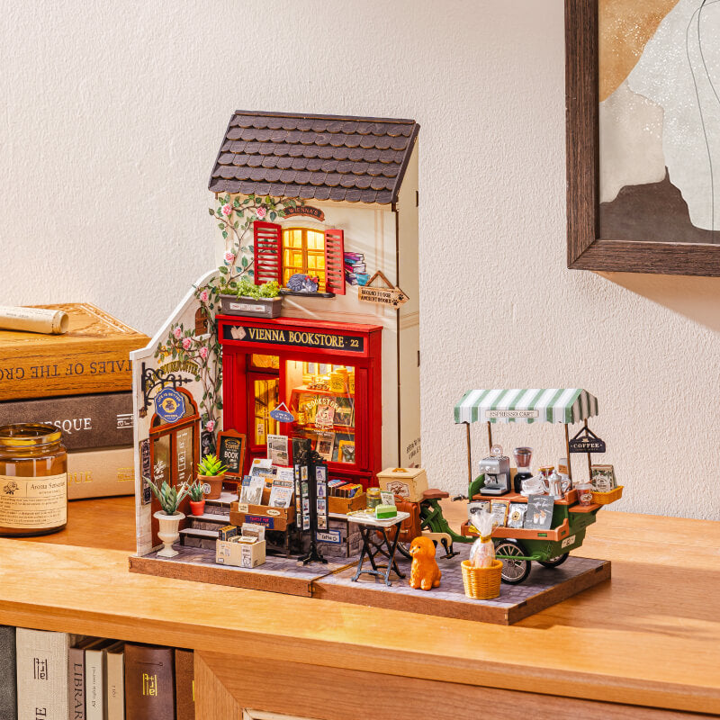 Robotime Vienna Bookstore DIY Miniature 3D House
