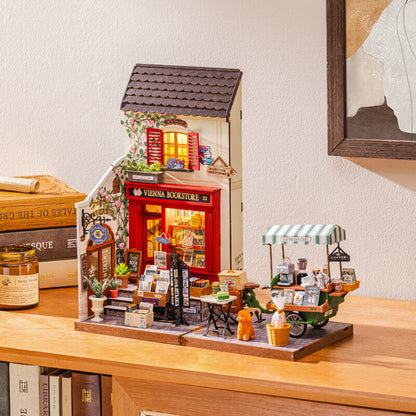 Robotime Vienna Bookstore DIY Miniature 3D House