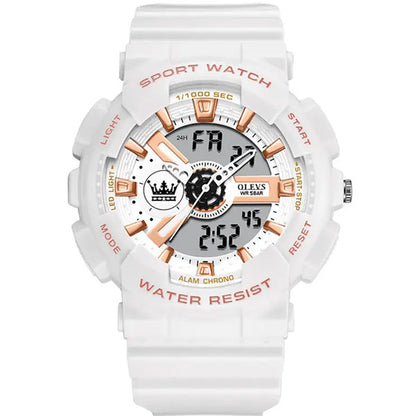 Olevs 1102 Unisex Shockproof Waterproof Digital Sports Silicone Wrist Watch