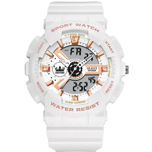Olevs 1102 Unisex Shockproof Waterproof Digital Sports Silicone Wrist Watch