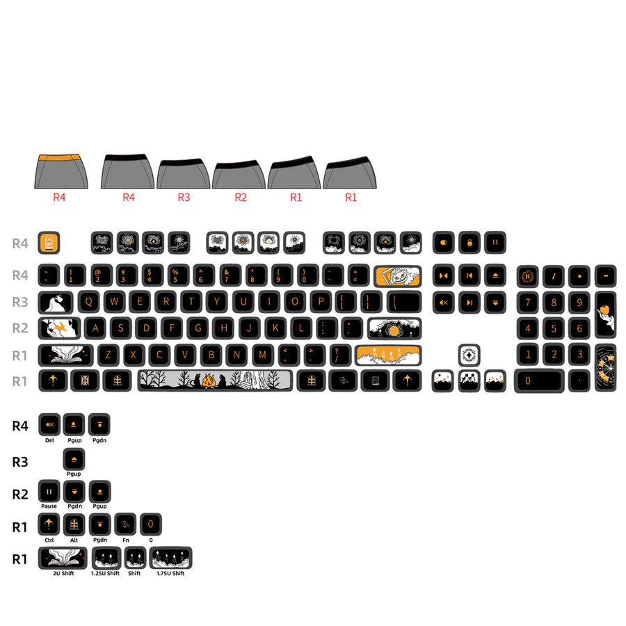 SKYLOONG Dark Fairy Translucent GK7 Profile Keycap Set 120 Keys