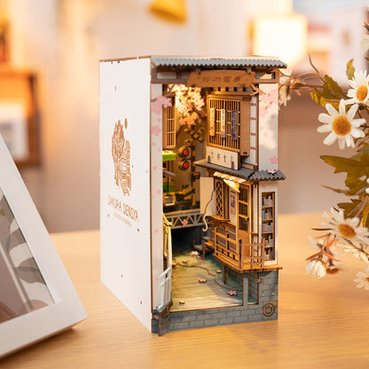 Robotime Sakura Densya DIY Book Nook Shelf Insert Miniature Dollhouse