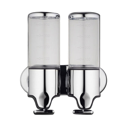 2 x 500ml Stainless Steel Double Wall Mount Soap Dispenser