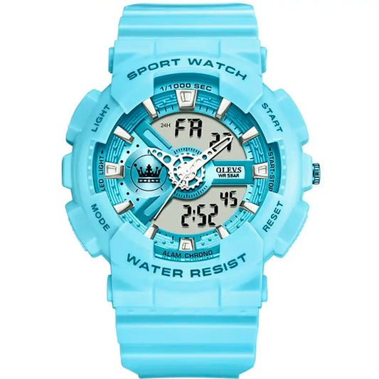 Olevs 1102 Unisex Shockproof Waterproof Digital Sports Silicone Wrist Watch