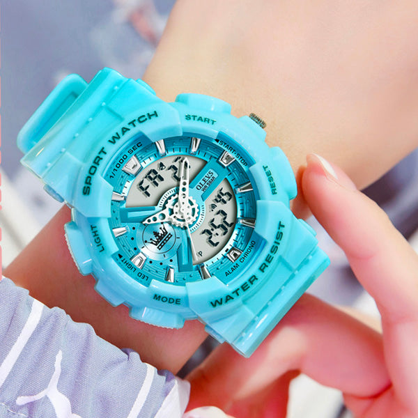 Olevs 1102 Unisex Shockproof Waterproof Digital Sports Silicone Wrist Watch