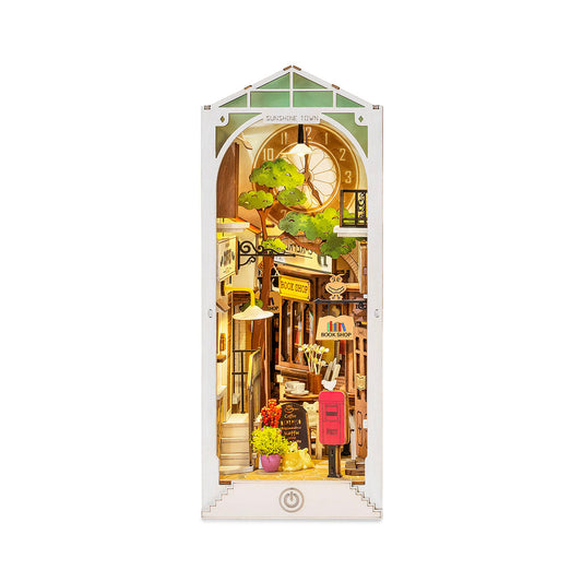 Robotime Sunshine Town DIY Book Nook Shelf Insert Miniature Dollhouse