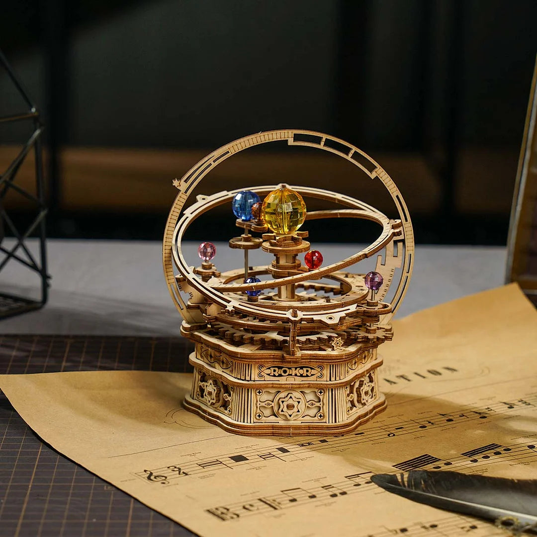 Robotime Starry Night Orrery 3D Puzzle Mechanical Music Box