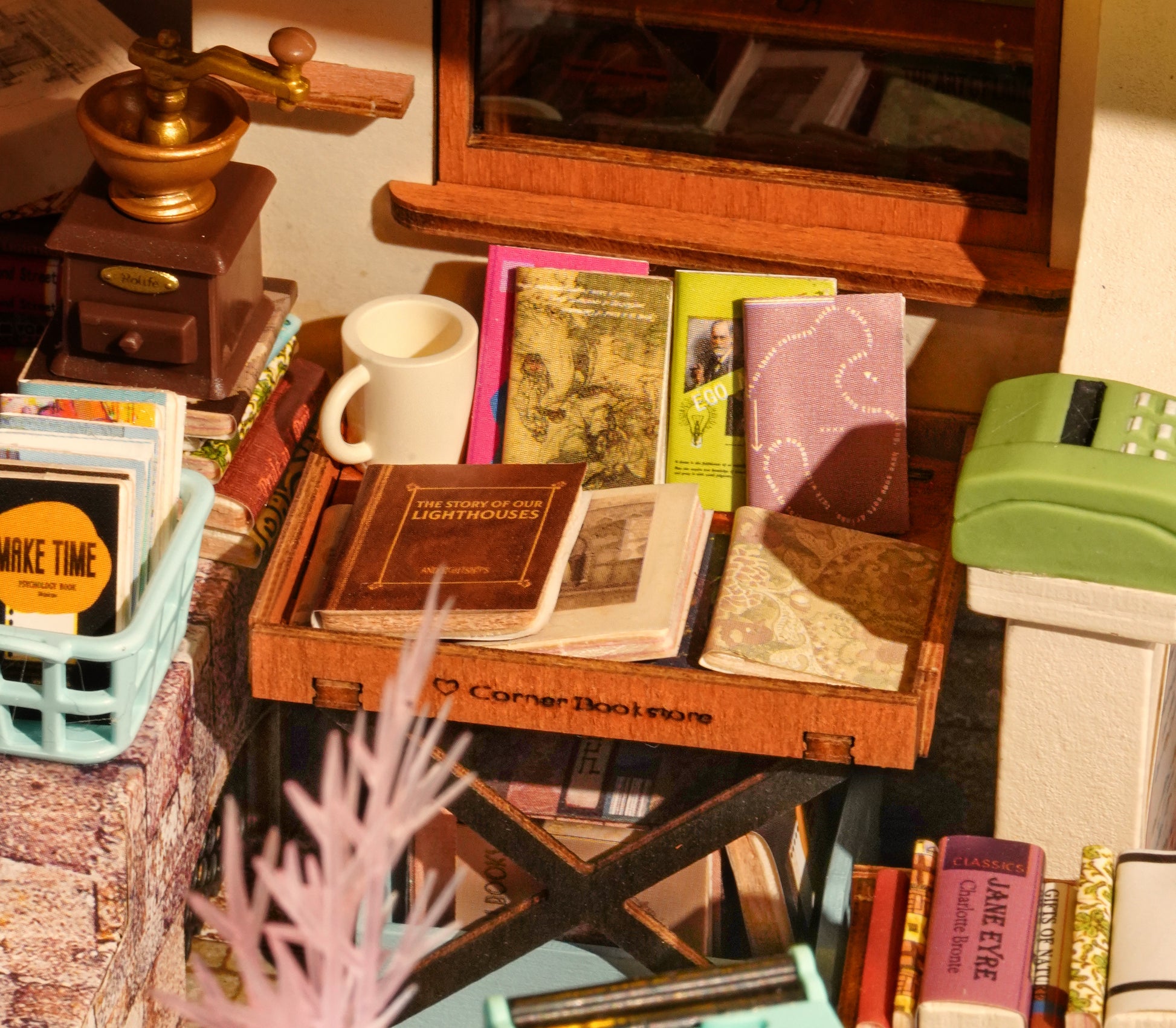 Robotime Corner Bookstore DIY 3D Miniature Dollhouse Kit