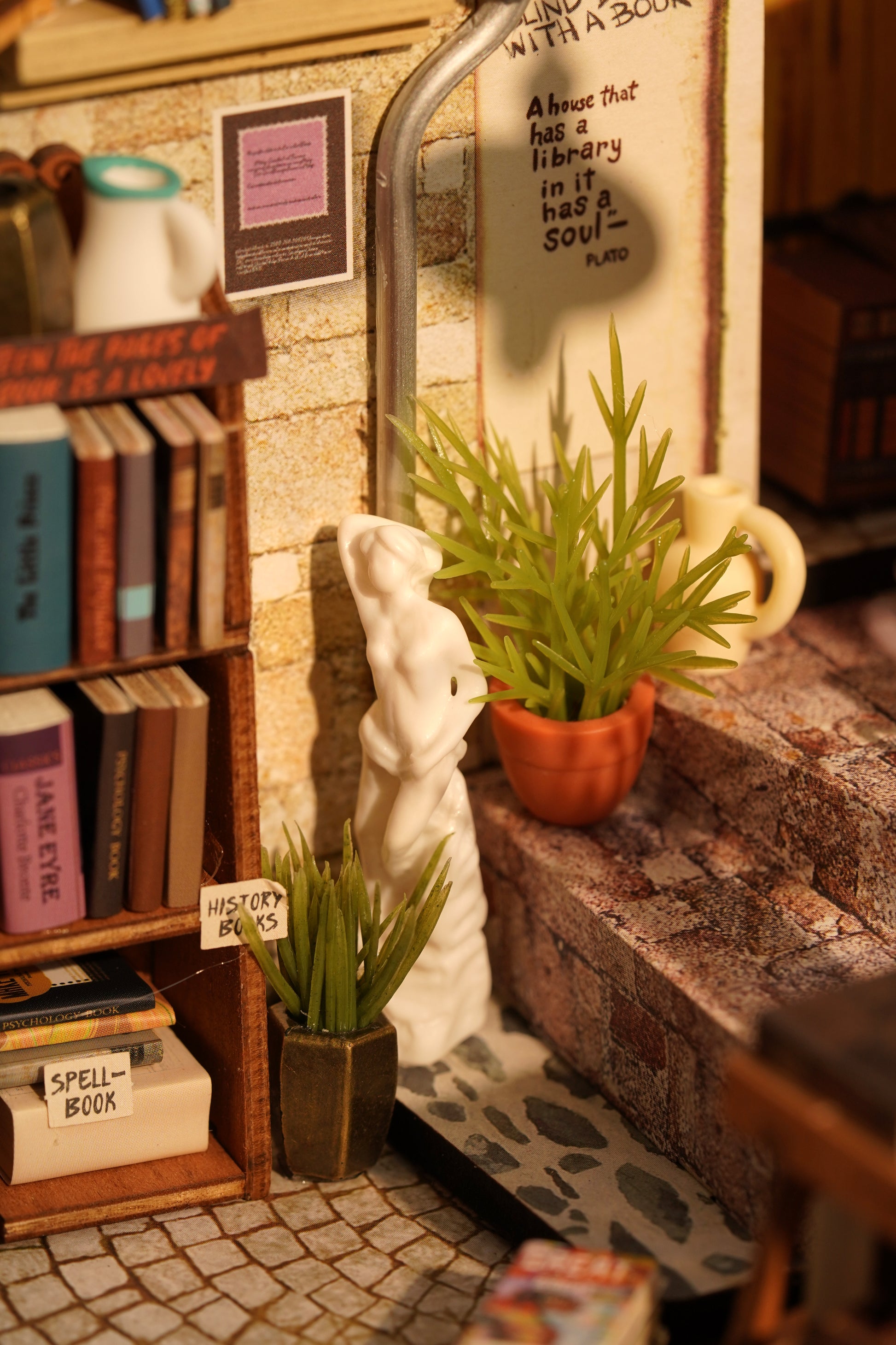 Robotime Corner Bookstore DIY 3D Miniature Dollhouse Kit