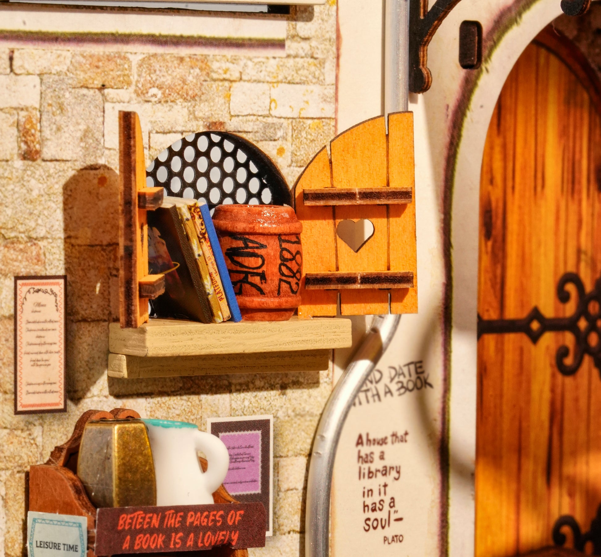 Robotime Corner Bookstore DIY 3D Miniature Dollhouse Kit