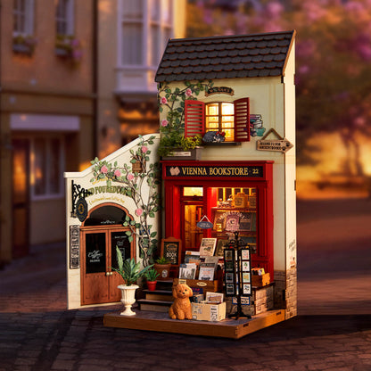 Robotime Vienna Bookstore DIY Miniature 3D House
