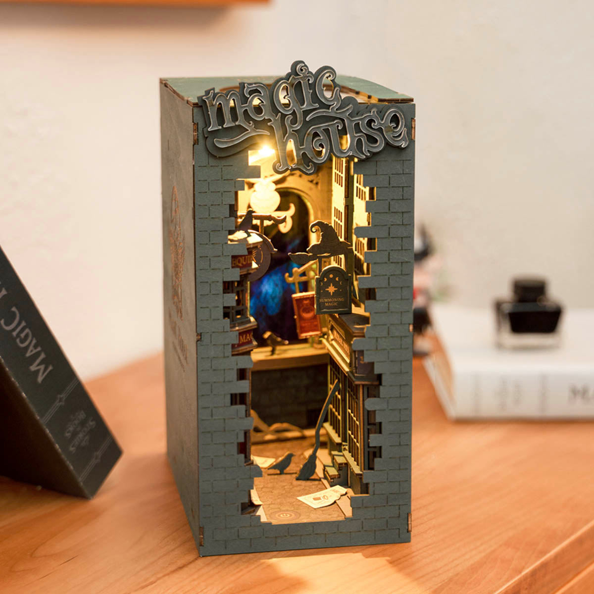 Robotime Magic House DIY Book Nook Shelf Insert Miniature Dollhouse