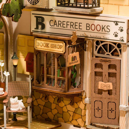 Robotime Sunshine Town DIY Book Nook Shelf Insert Miniature Dollhouse