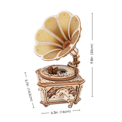Robotime Diva Gramophone Music Box Wooden DIY 3D Puzzle