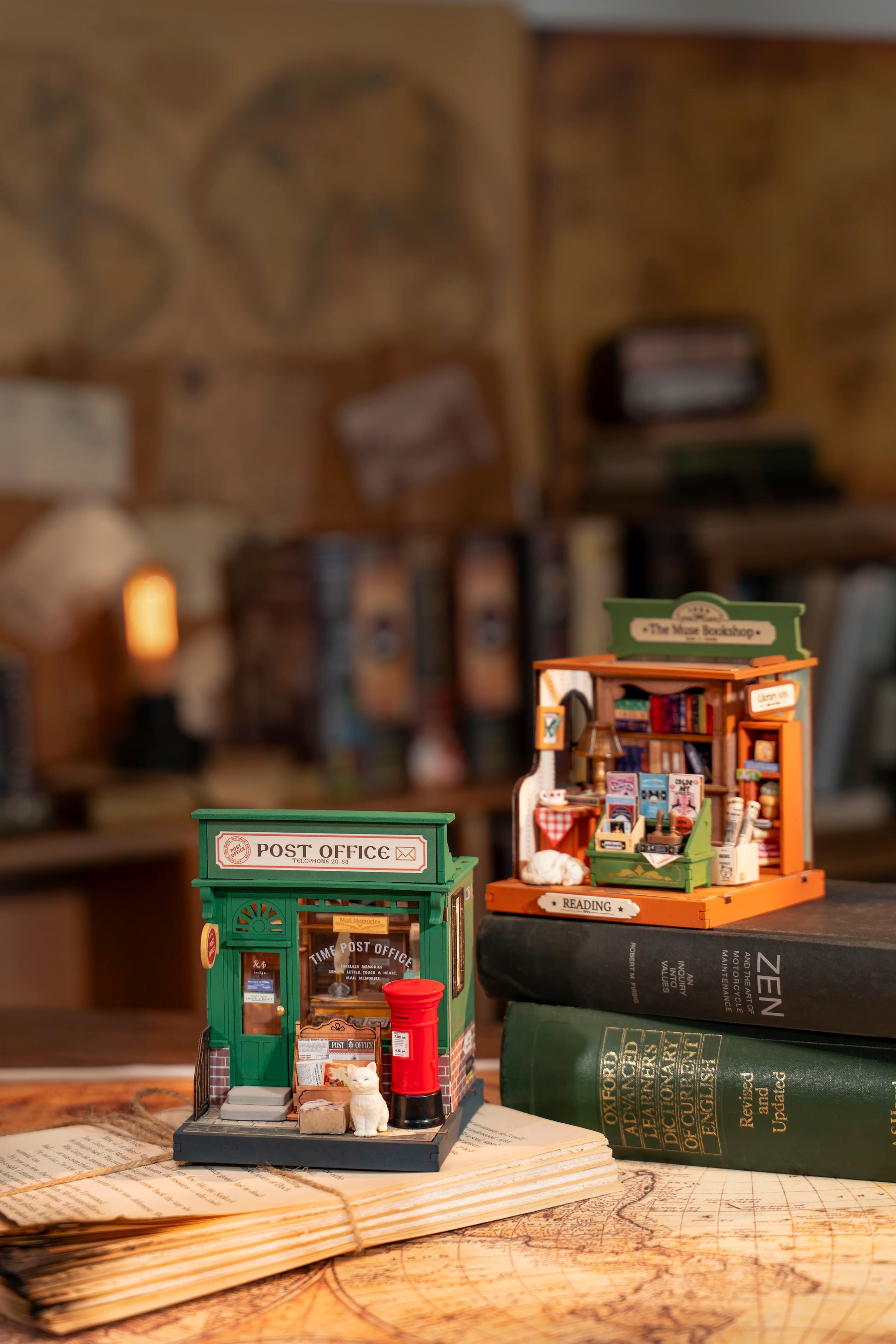 Robotime Century Post Office DIY 3D Miniature Dollhouse