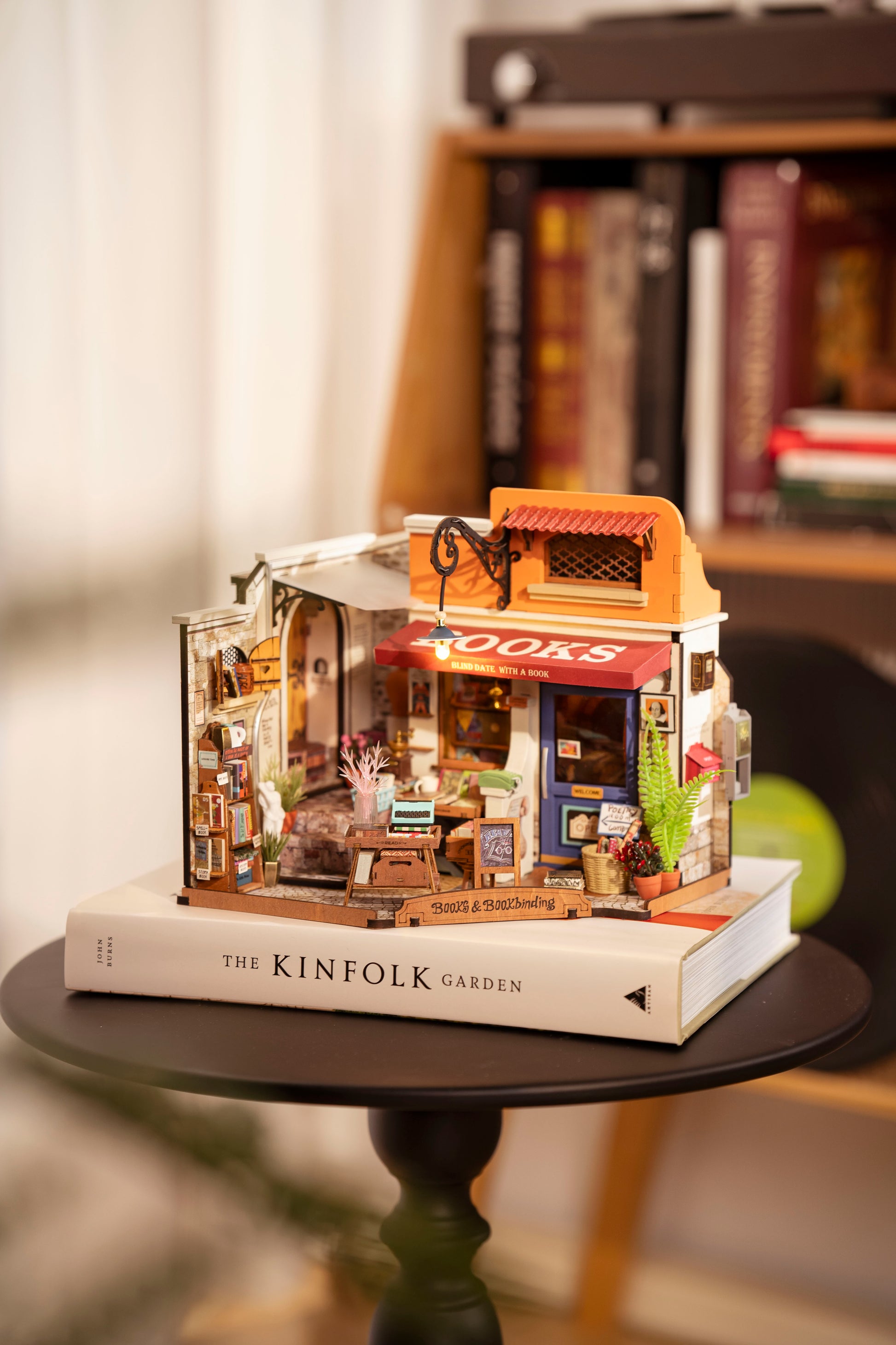 Robotime Corner Bookstore DIY 3D Miniature Dollhouse Kit