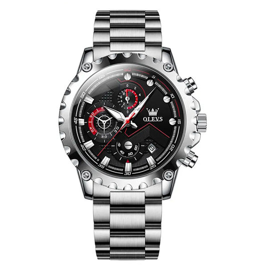 Olevs 2873 Mens Sports Multifunction Wrist Watch With Stainless Steel Strap