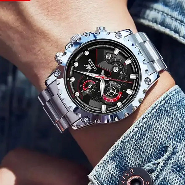 Olevs 2873 Mens Sports Multifunction Wrist Watch With Stainless Steel Strap