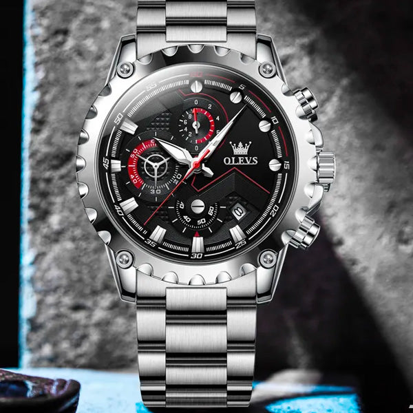 Olevs 2873 Mens Sports Multifunction Wrist Watch With Stainless Steel Strap