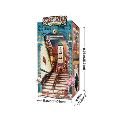 Robotime Street Scene DIY Book Nook Shelf Insert Miniature 3D House
