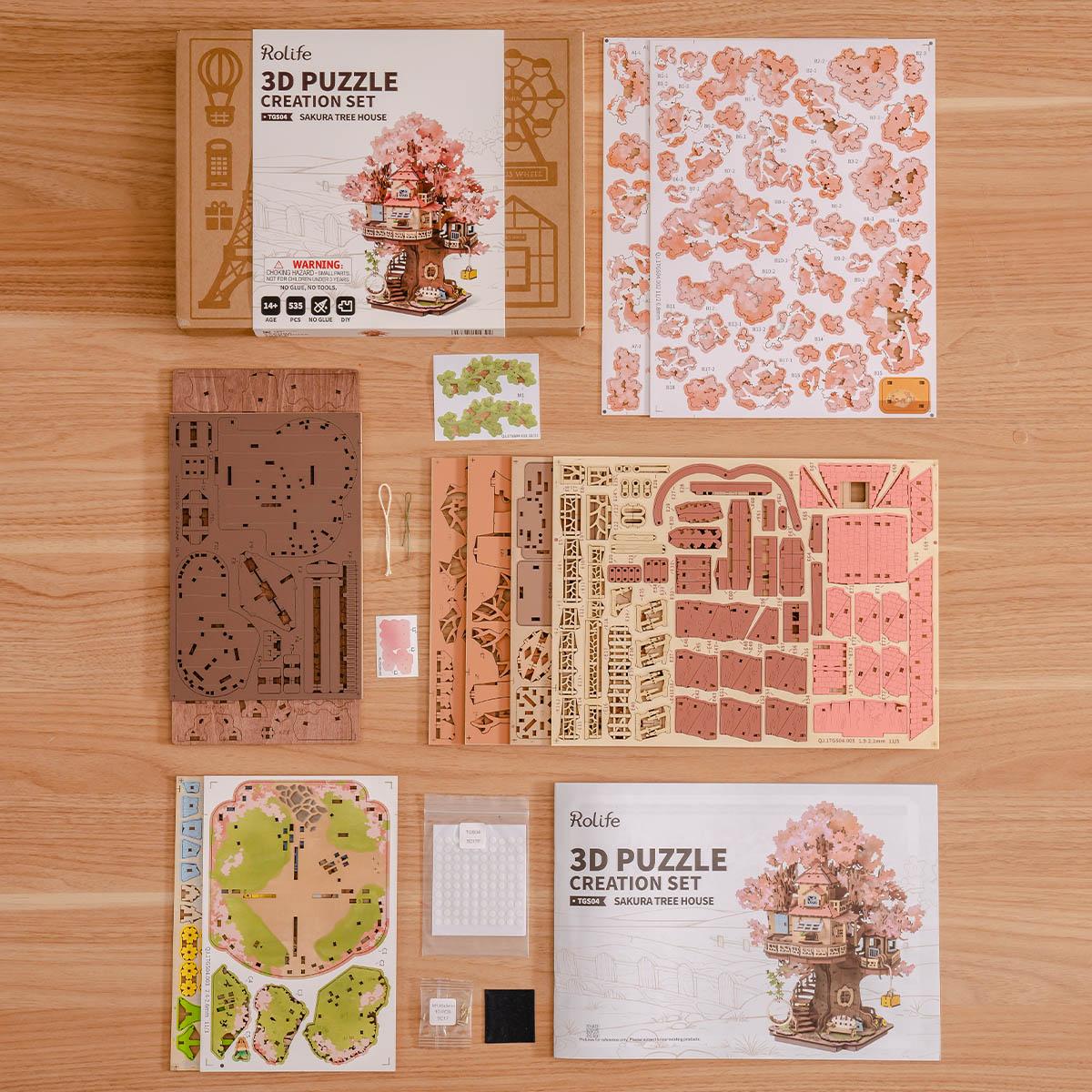 Robotime Sakura Tree House DIY Wooden 3D Puzzle