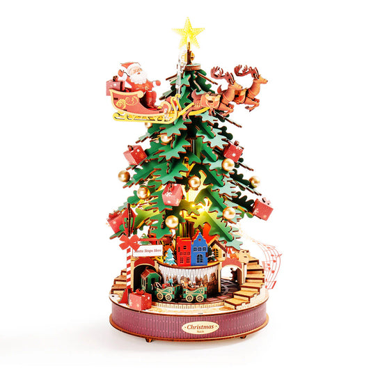Robotime Christmas Melody Tree 3D Music Box Wooden Puzzle