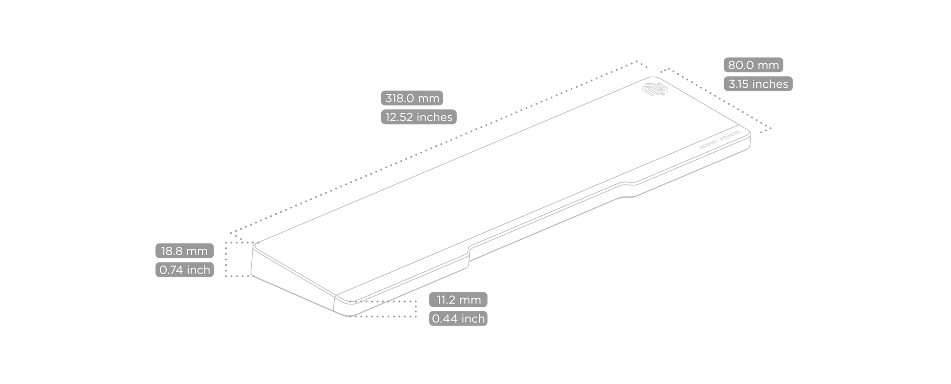 Nuphy Twotone Wrist Rest for Halo 75 V2 Keyboard 