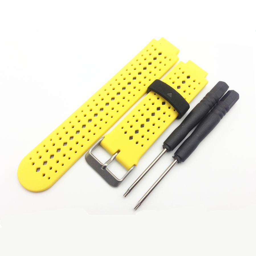 Silicone Band Strap Garmin Forerunner 230/235/630/220/620/735 Yellow Black - We Love Gadgets