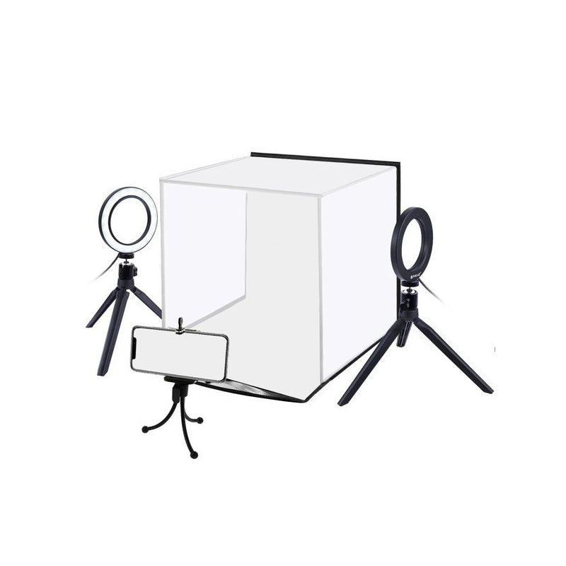30cm Foldable Photo Box Kit with 2 Ring LED Lights - We Love Gadgets
