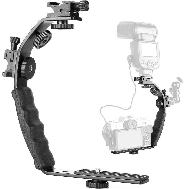 L Shape Double Hot Shoe Flash Bracket - We Love Gadgets