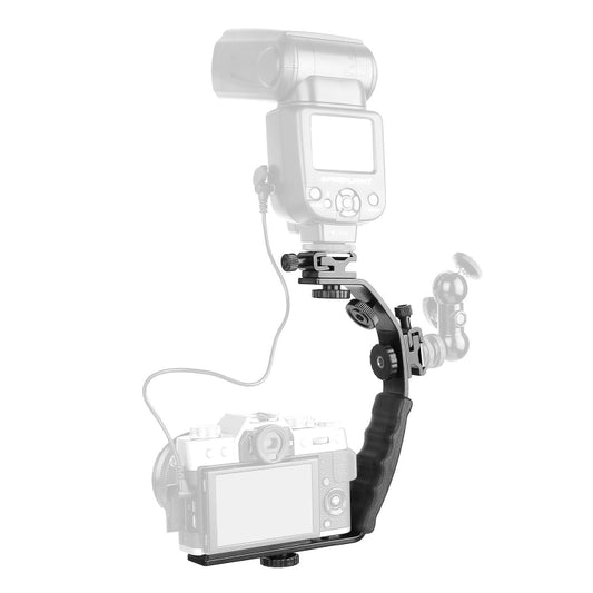 L Shape Double Hot Shoe Flash Bracket - We Love Gadgets