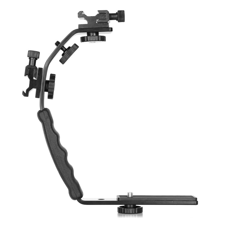 L Shape Double Hot Shoe Flash Bracket - We Love Gadgets