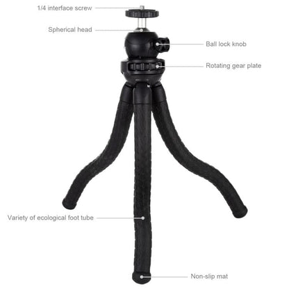 Mini Octopus Flexible Tripod Holder with Ball Head & Phone Clamp - We Love Gadgets