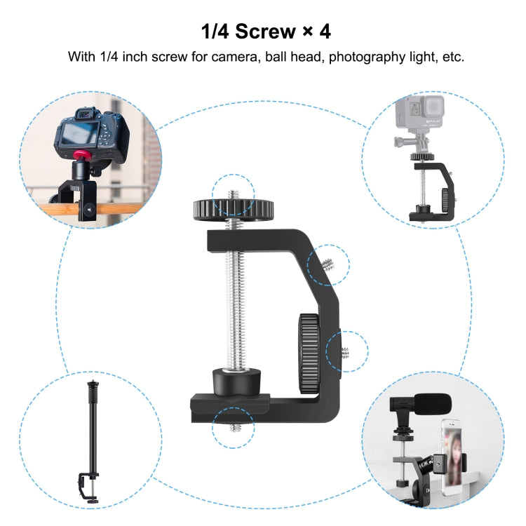 C Clamp Camera Clamp Mount with 1/4 inch Screws For Cameras