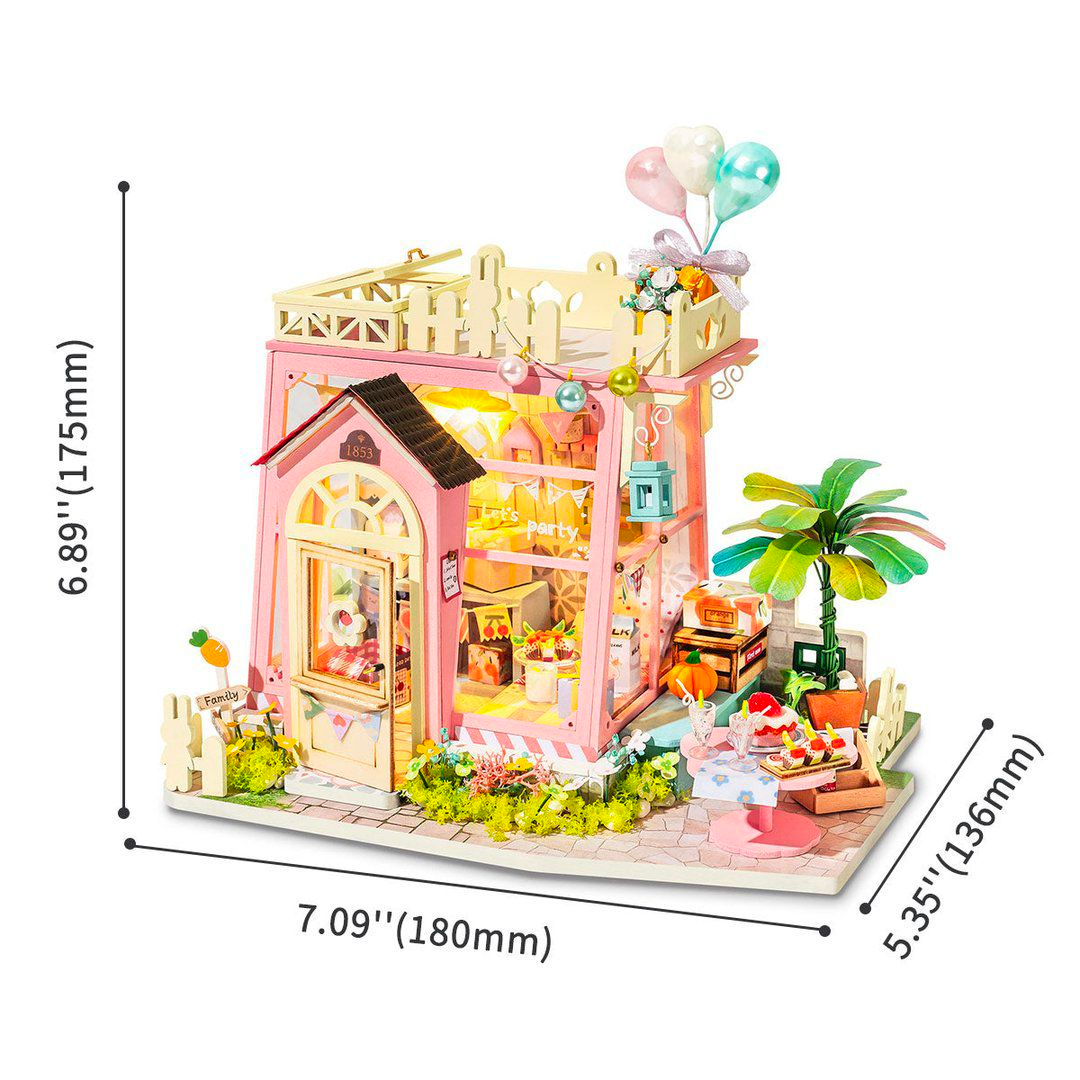 Robotime Holiday Party Time DIY Miniature House Kit 1:22