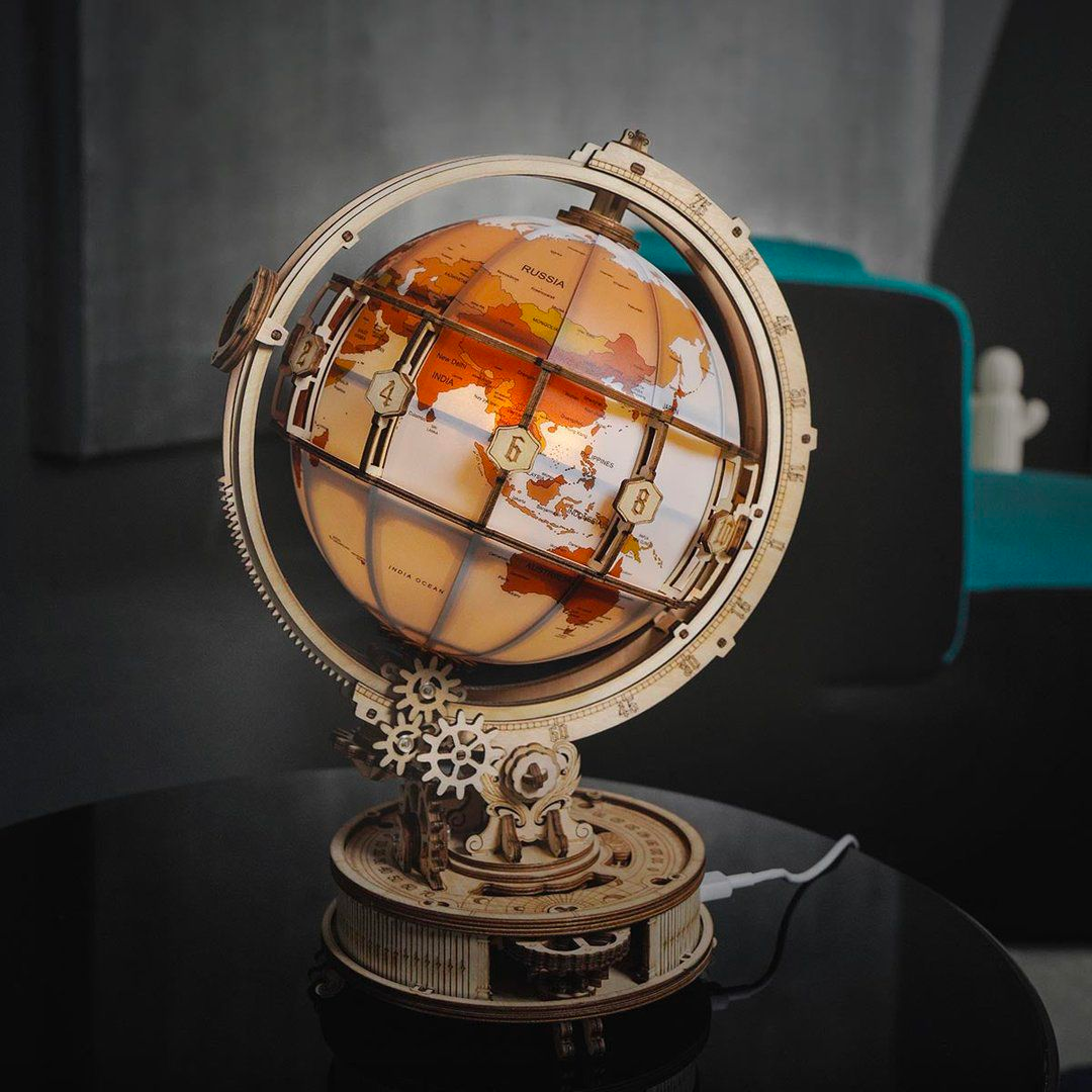 Robotime Luminous Globe 3D Wooden Puzzle Kit