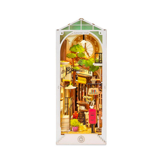 Robotime Sunshine Town 3D Wooden DIY Miniature House Book Nook
