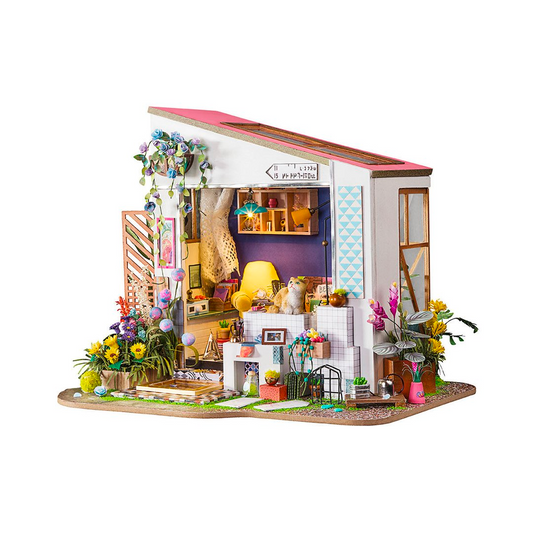 Robotime DIY Miniature House Lily's Porch - 3D Wooden Puzzle Gift with LED