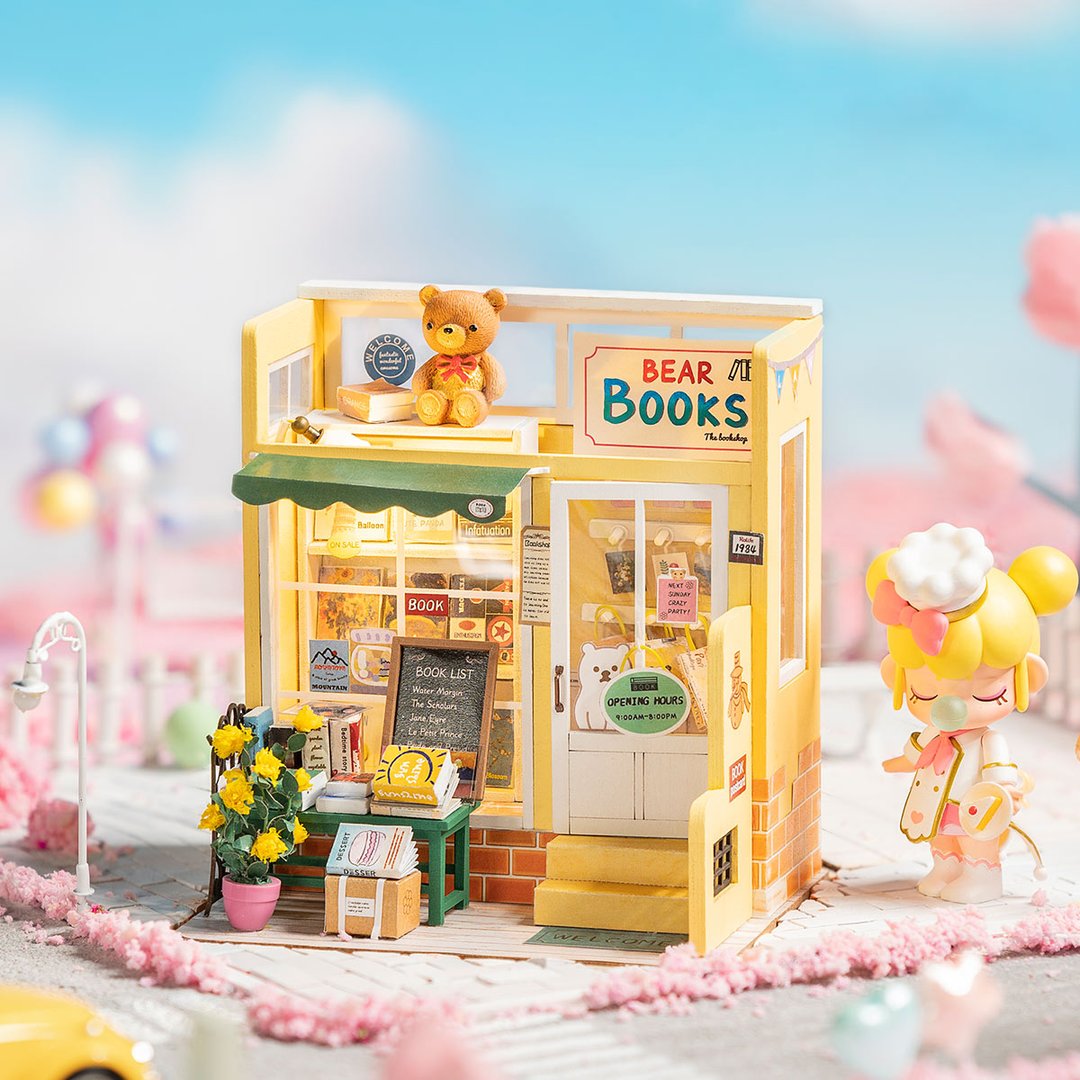 Robotime Mind-Find Bookstore DIY Miniature House