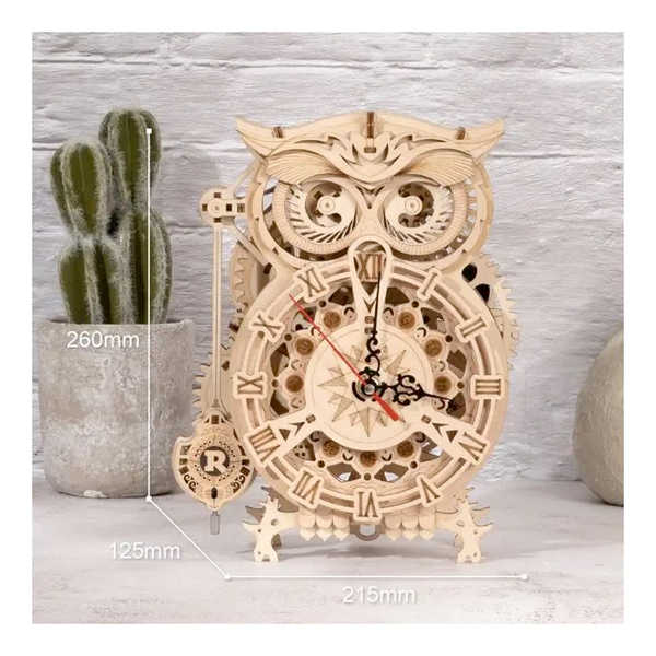 Robotime DIY Mechanical Owl Clock - 161 Piece