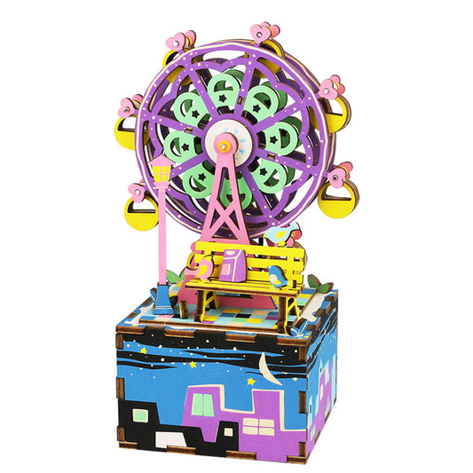 Robotime DIY 3D Wooden Music Movement Box Puzzle Ferris Wheel