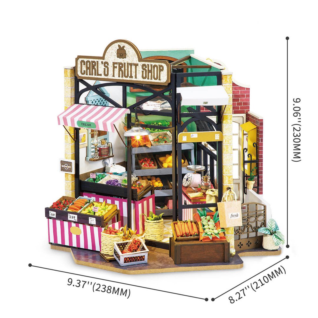Robotime Carl's Fruit Shop Vegetable Market DIY Miniature Kit 1:18