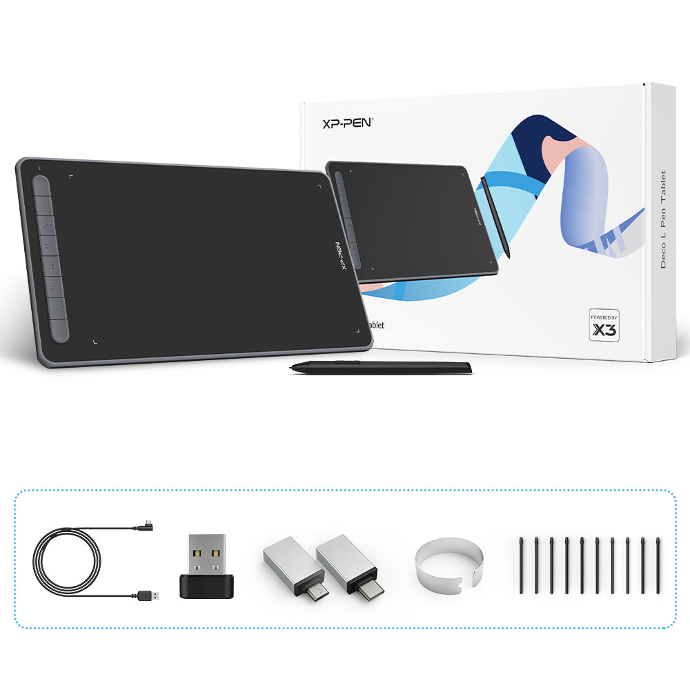 XPPen Deco LW Wireless Graphics Drawing Tablet Black