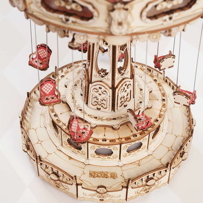 Robotime Swing Ride DIY Music Box 3D Wooden Puzzle