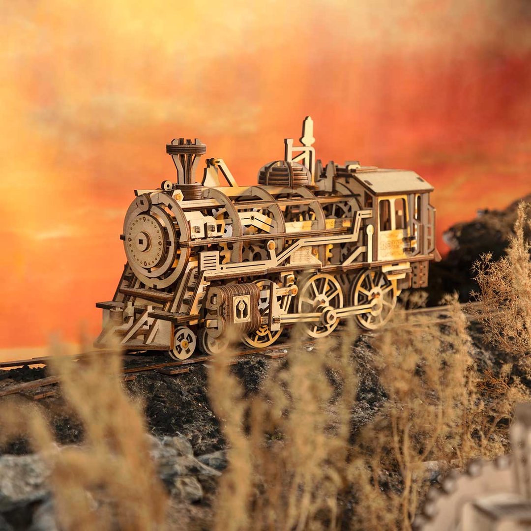 Robotime Locomotive Mechanical Gears 3D Wooden Puzzle
