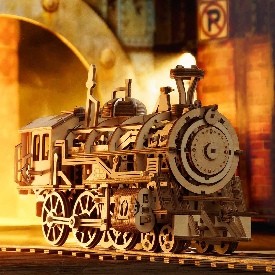 Robotime Locomotive Mechanical Gears 3D Wooden Puzzle